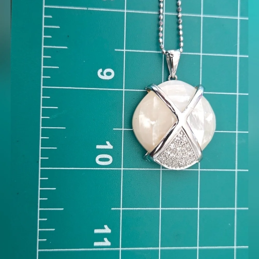 Earrings Neclace Set Mother Pearl 925 Sterling